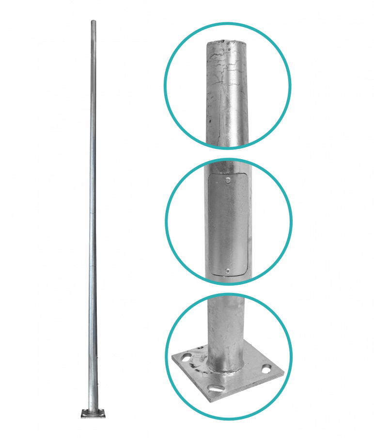 Poste cónico 15 metros galvanizado
